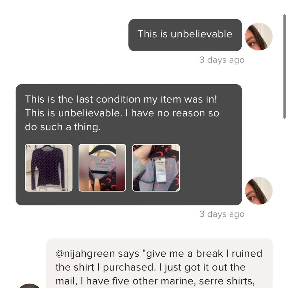 Marine Serre Buyer ruined my shirt deliberately due to it being the wrong size - Picture 14 of 16